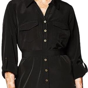 Motherhood maternity black button down shirt dress